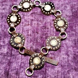 Vegan leather Concho belt fits S/M